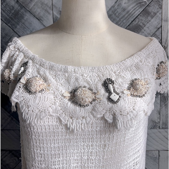 BOSTON PROPER NWOT LACE OFF-SHOULDER MAXI DRESS SIZE SMALL - Picture 5 of 8